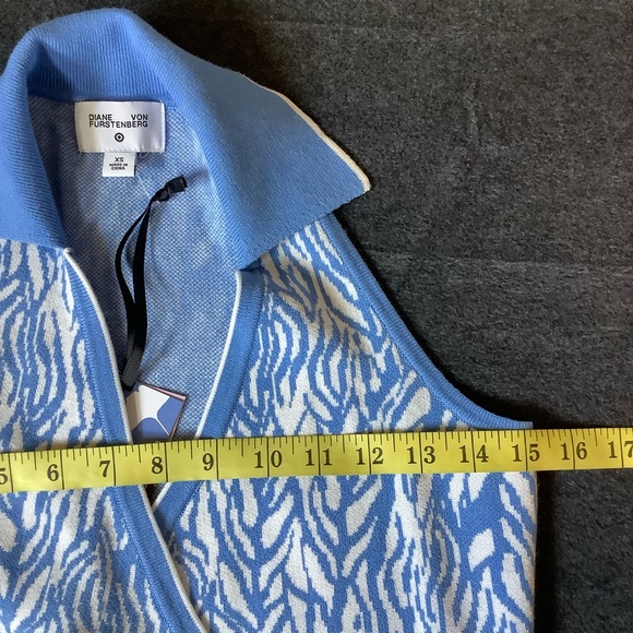 Diane Von Furstenberg DVF x Target Midi Wrap Sweater Dress x-Small Sea Twig Blue - Picture 11 of 12